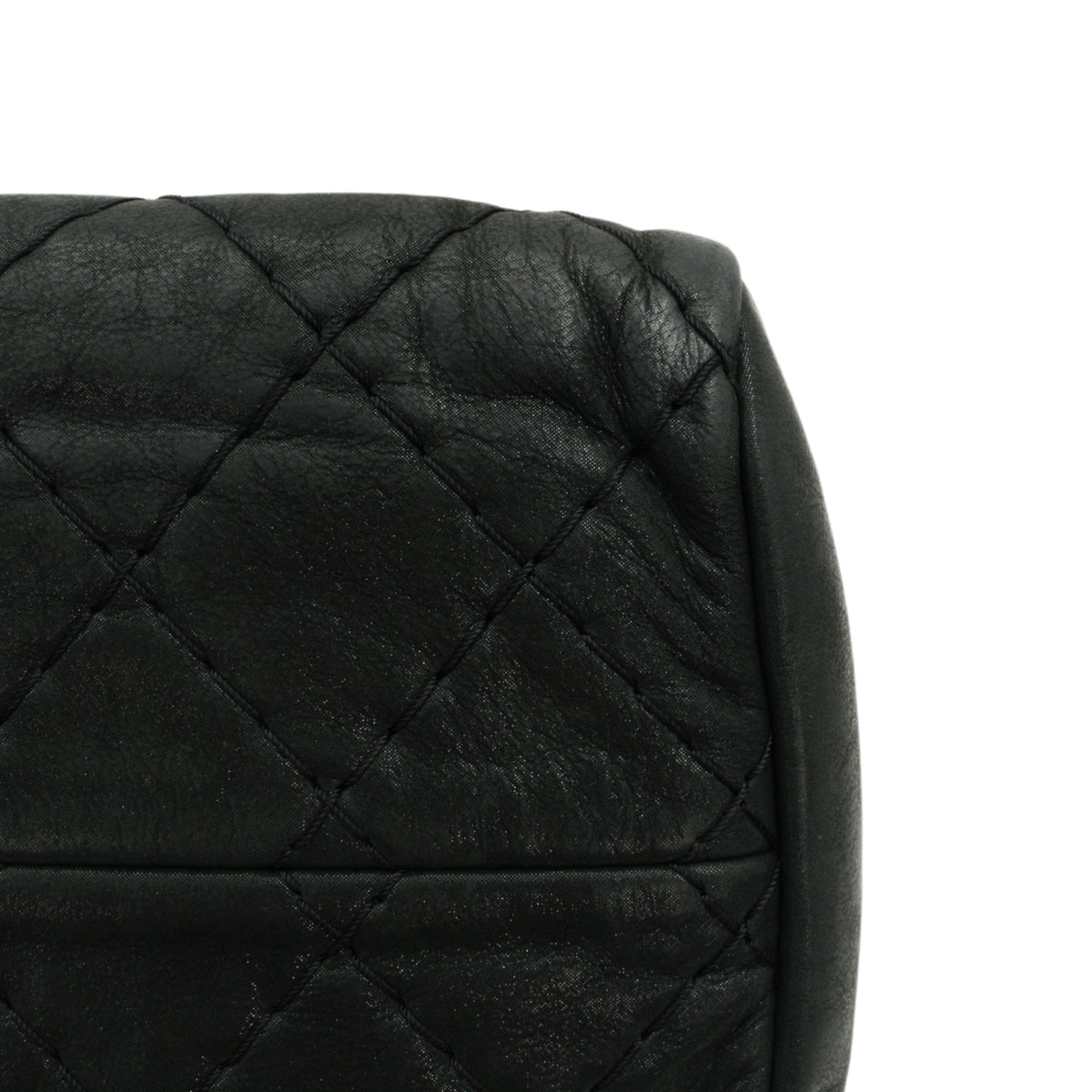 CHANEL Grey Green Quilted Calfskin CC Charm Bowling Shoulder Bag [Used]