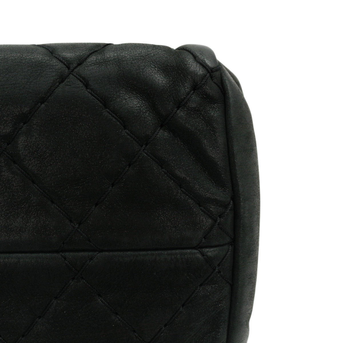CHANEL Grey Green Quilted Calfskin CC Charm Bowling Shoulder Bag [Used]