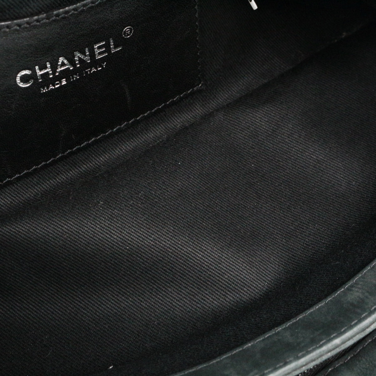 CHANEL Grey Green Quilted Calfskin CC Charm Bowling Shoulder Bag [Used]