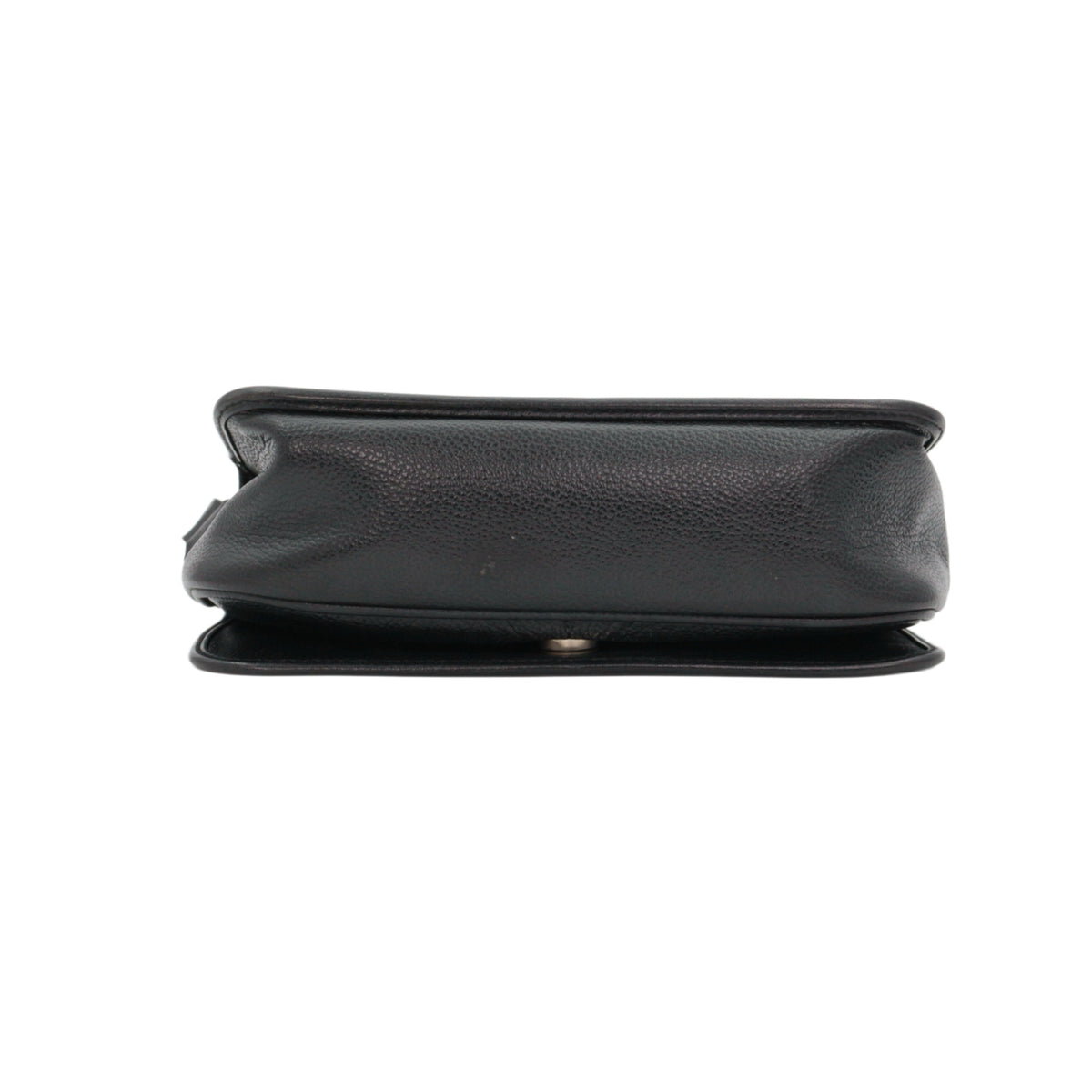 YVES SAINT LAURENT Vintage Black Leather YSL Logo Flap Shoulder Bag [Used]