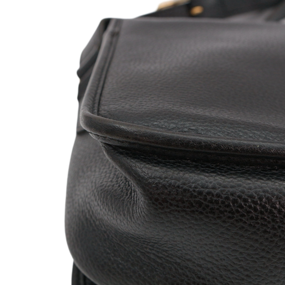 YVES SAINT LAURENT Vintage Black Leather YSL Logo Flap Shoulder Bag [Used]