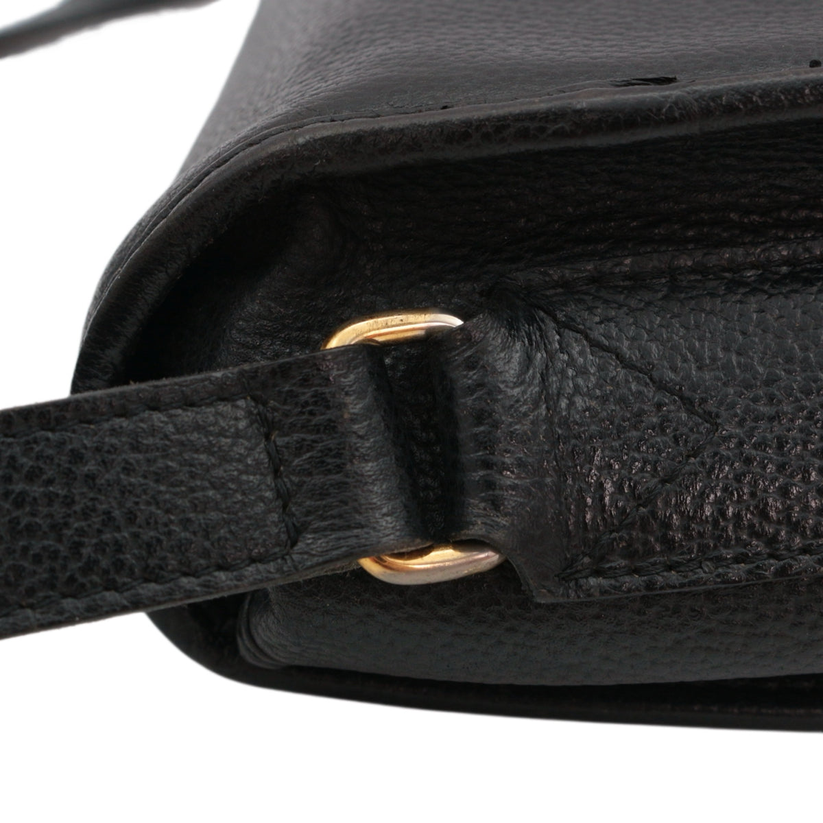 YVES SAINT LAURENT Vintage Black Leather YSL Logo Flap Shoulder Bag [Used]
