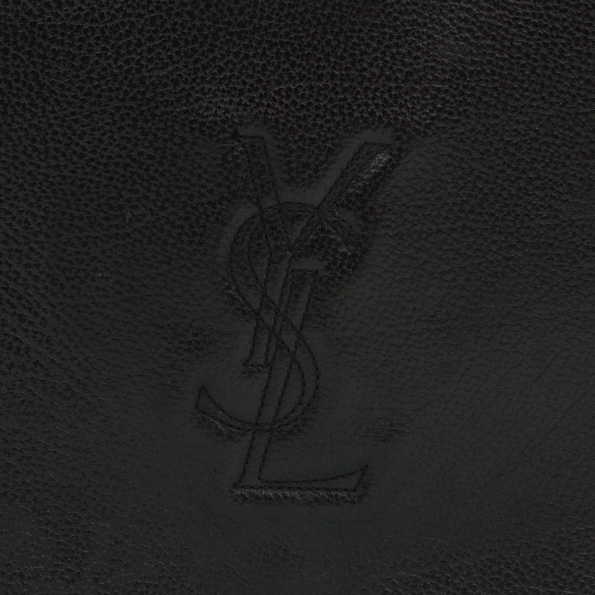 YVES SAINT LAURENT Vintage Black Leather YSL Logo Flap Shoulder Bag [Used]