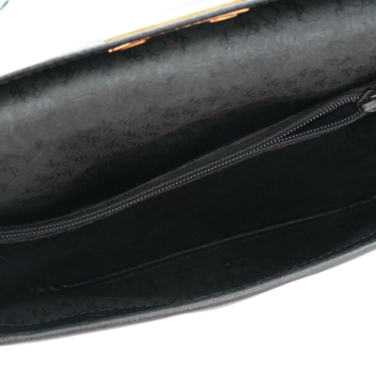 YVES SAINT LAURENT Vintage Black Leather YSL Logo Flap Shoulder Bag [Used]
