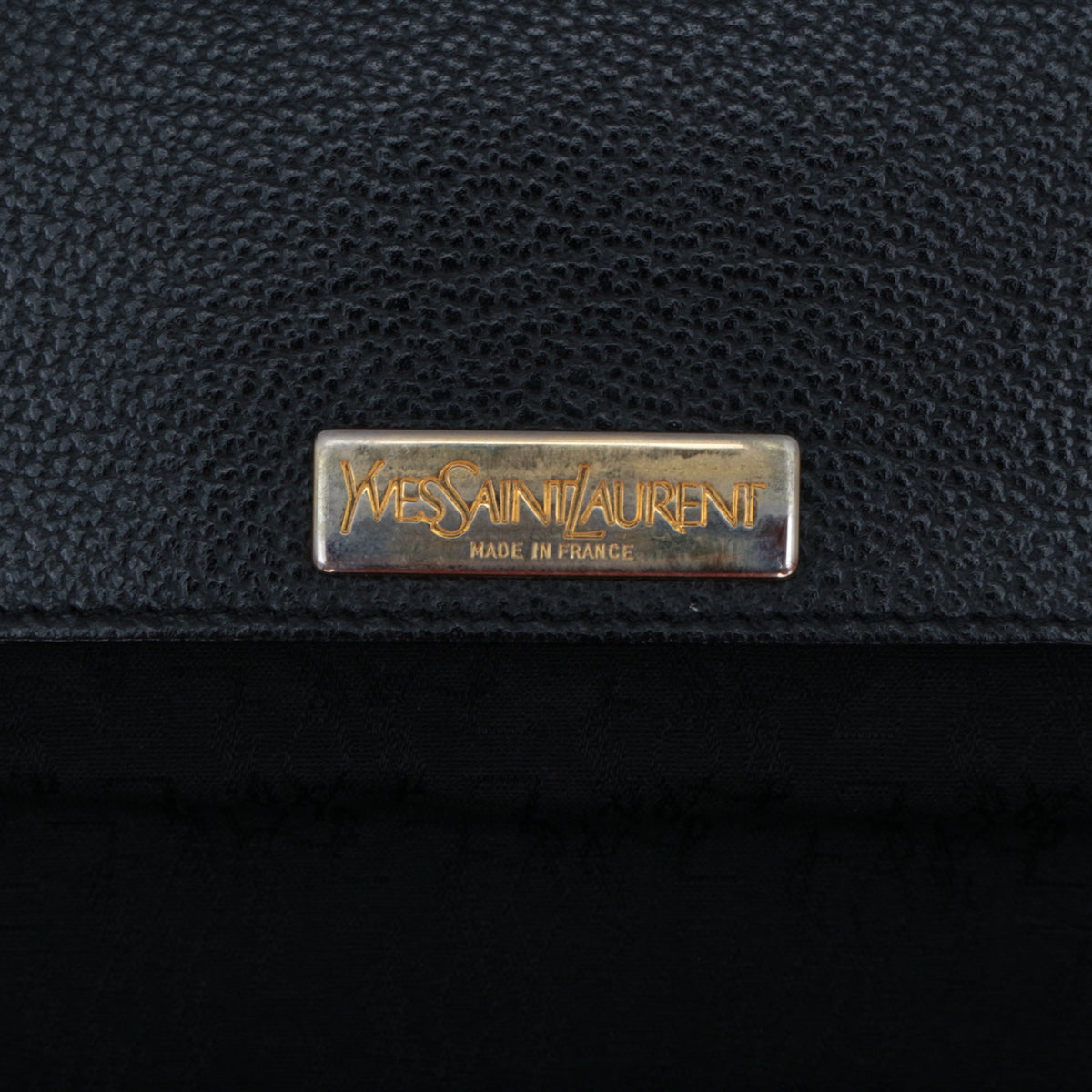 YVES SAINT LAURENT Vintage Black Leather YSL Logo Flap Shoulder Bag [Used]