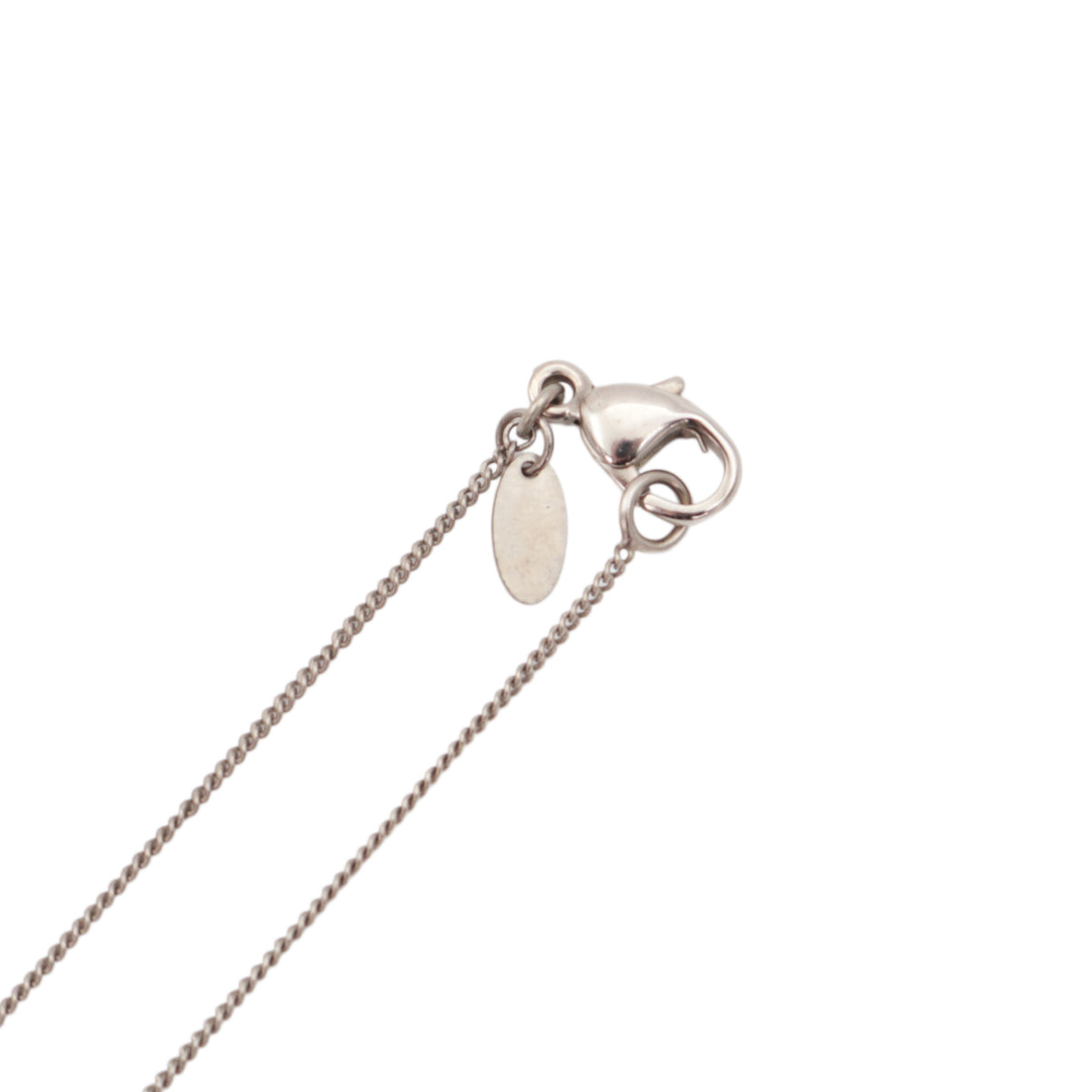 CHANEL 08A Silver Tone Rhinestone Double CC Pendant Necklace [Used]