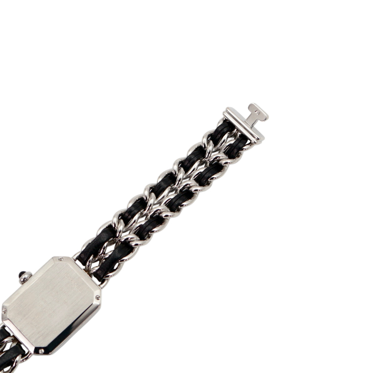 CHANEL Vintage Première Black & Silver Leather Chain Watch Size M [Used]