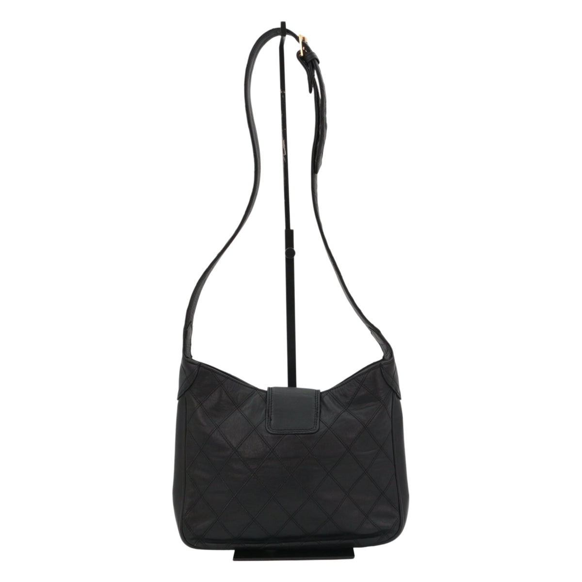 CHANEL Vintage Black Quilted Leather CC Turnlock Shoulder Bag [Used]