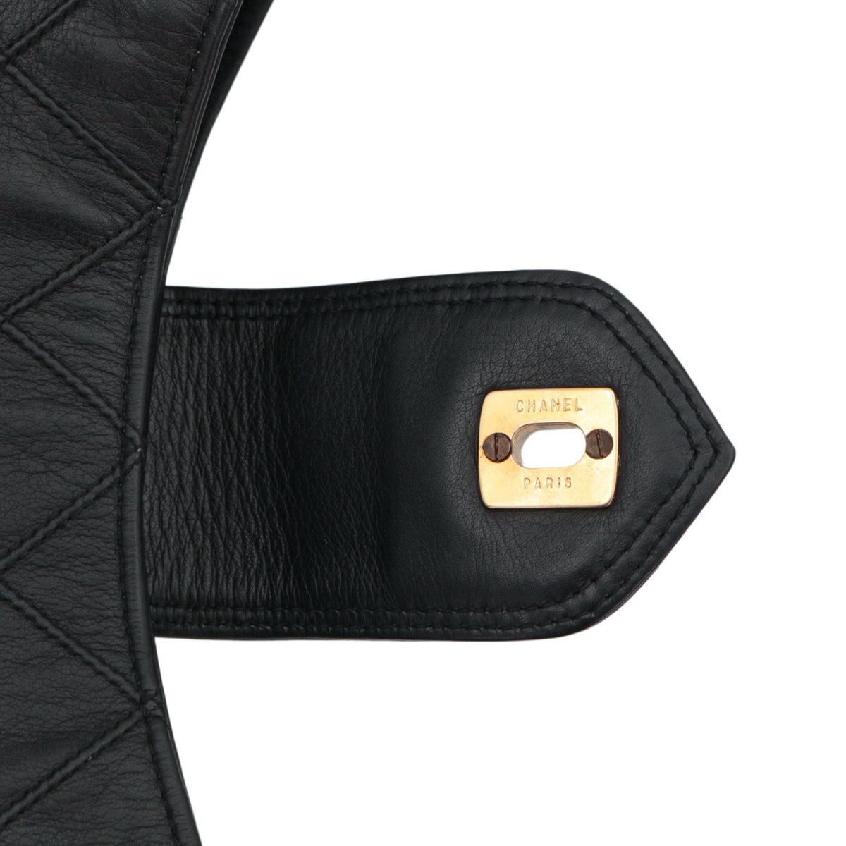 CHANEL Vintage Black Quilted Leather CC Turnlock Shoulder Bag [Used]
