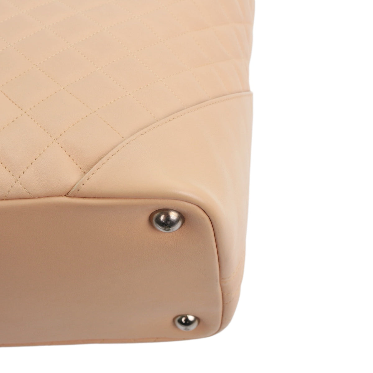 CHANEL Beige Quilted Calfskin & Patent Leather Large Cambon Ligne Tote Bag [Used]