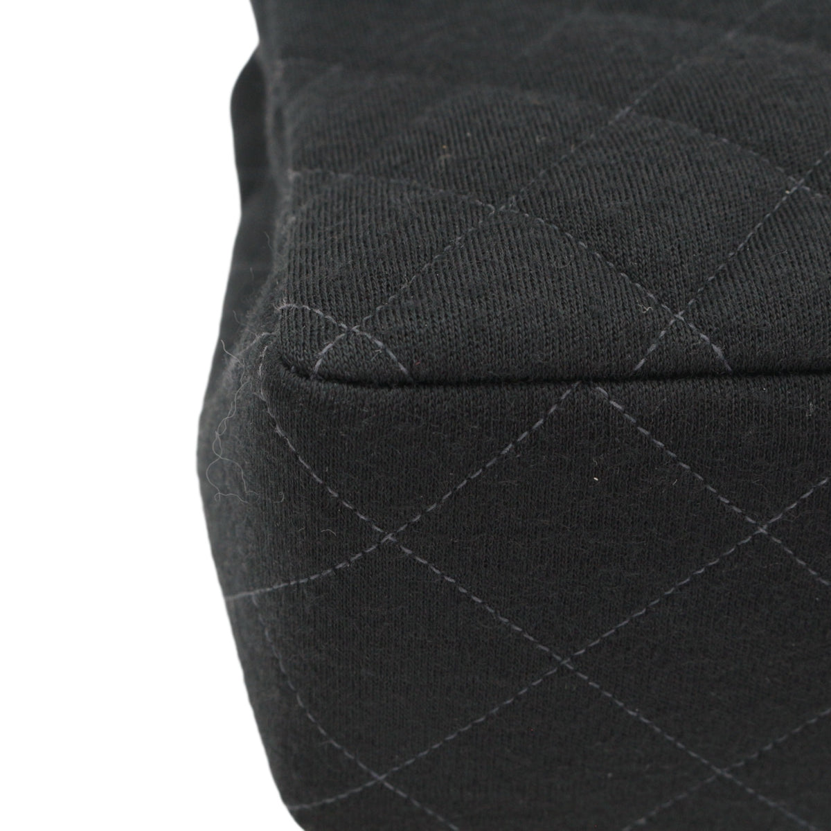CHANEL Vintage Black Quilted Cotton Double CC Turnlock Backpack [Used]