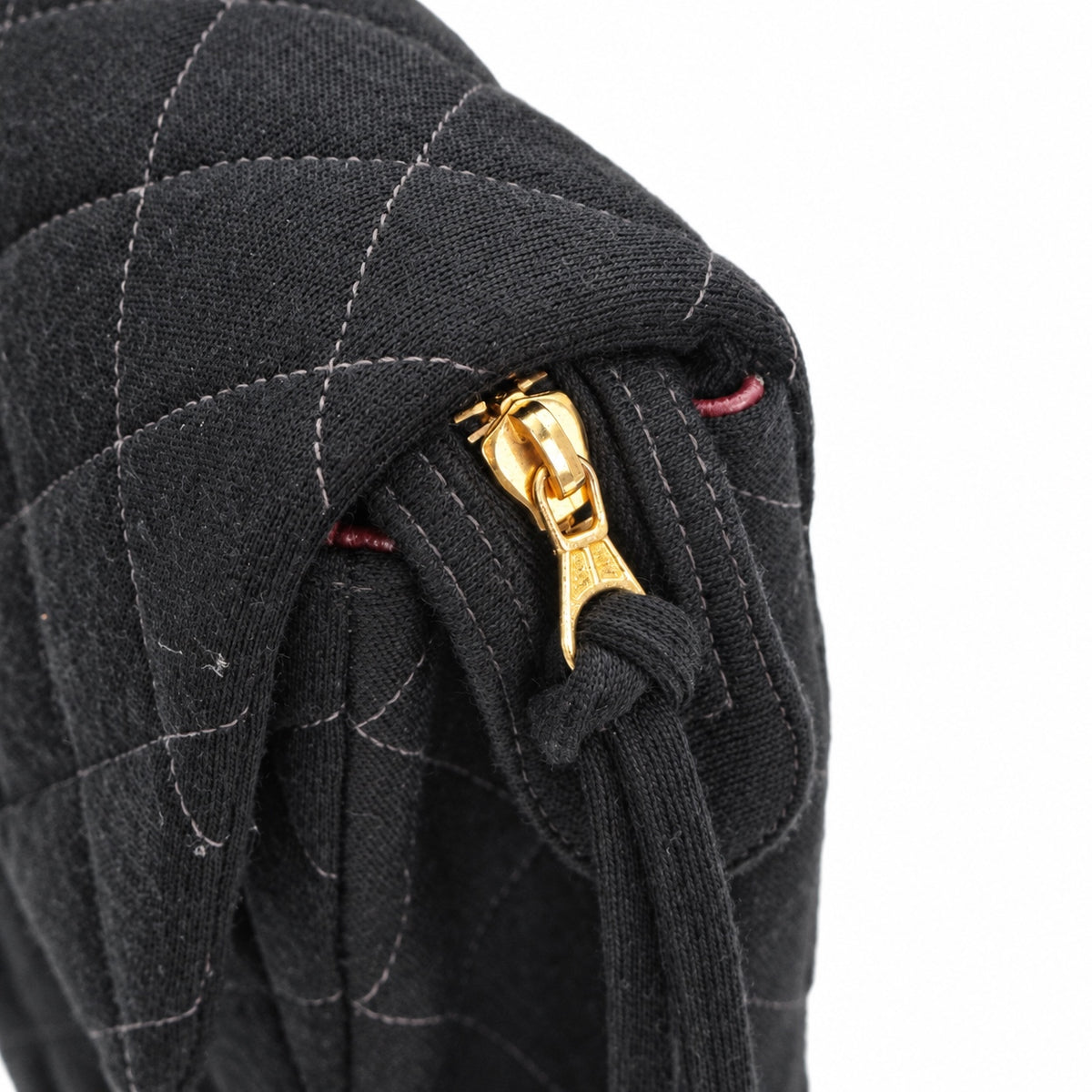 CHANEL Vintage Black Quilted Cotton Double CC Turnlock Backpack [Used]