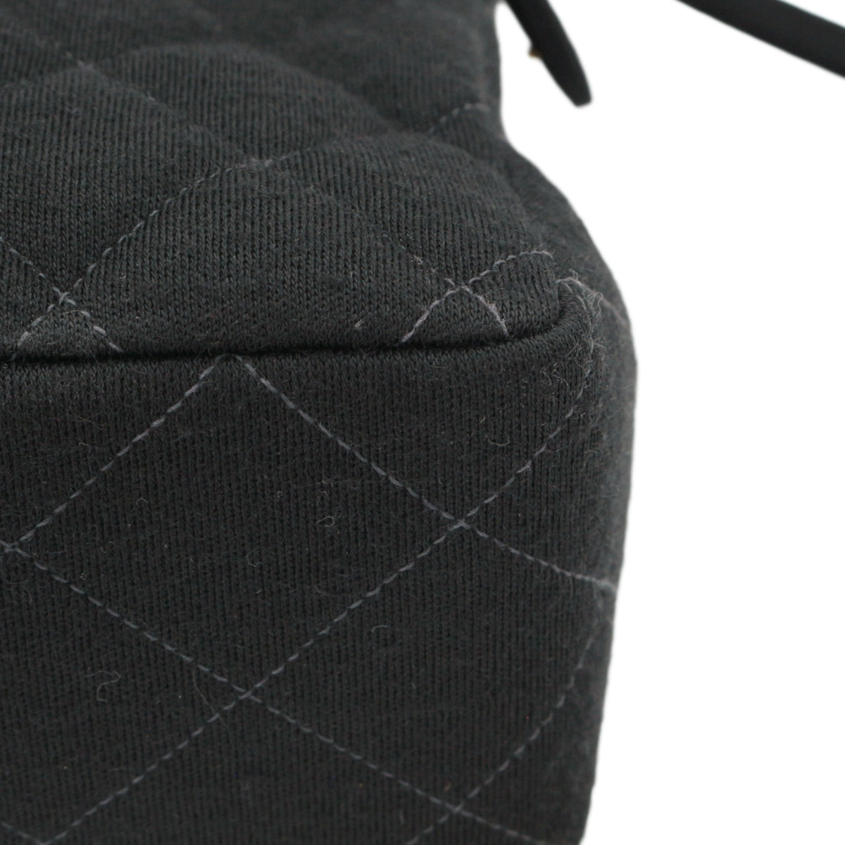 CHANEL Vintage Black Quilted Cotton Double CC Turnlock Backpack [Used]