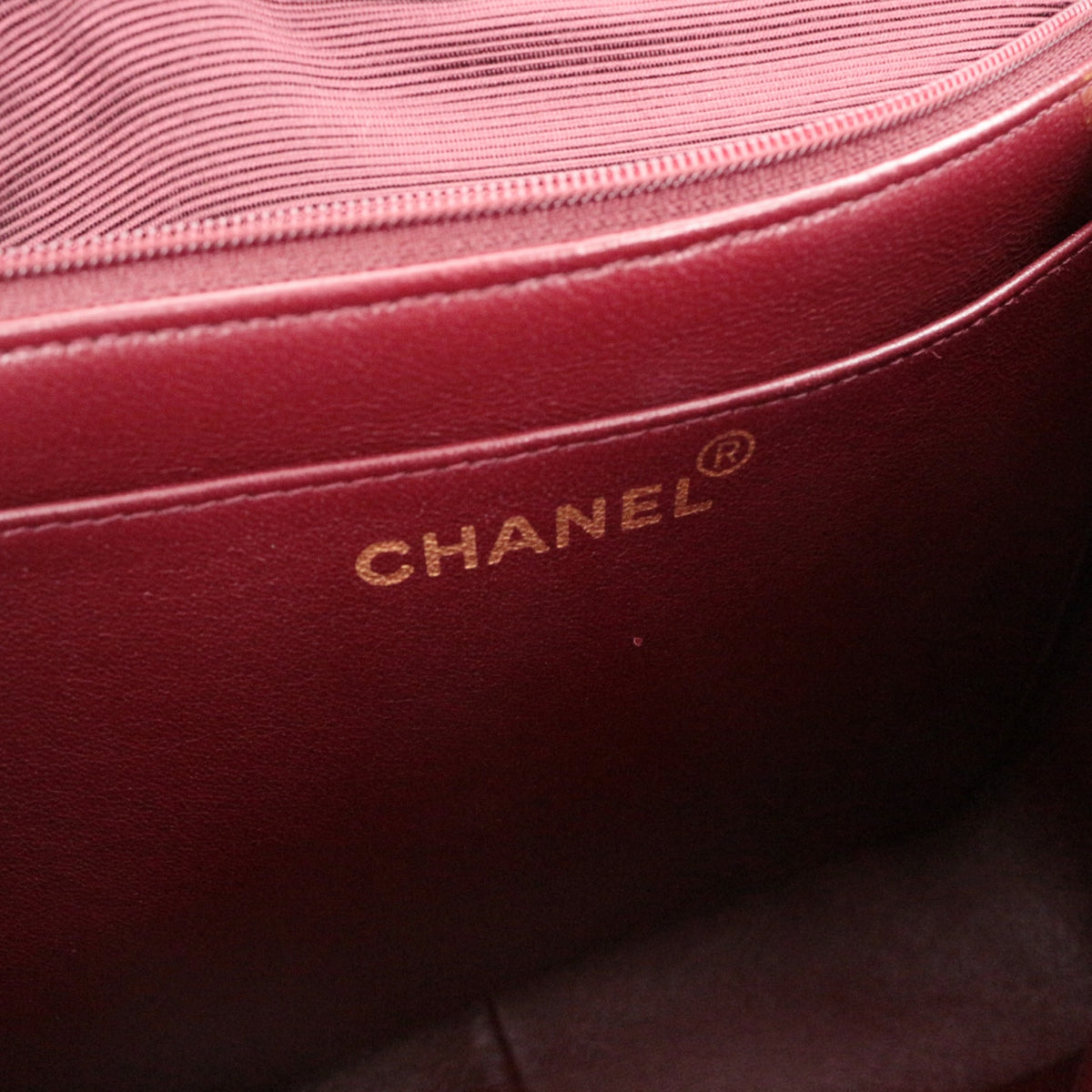 CHANEL Vintage Black Quilted Cotton Double CC Turnlock Backpack [Used]