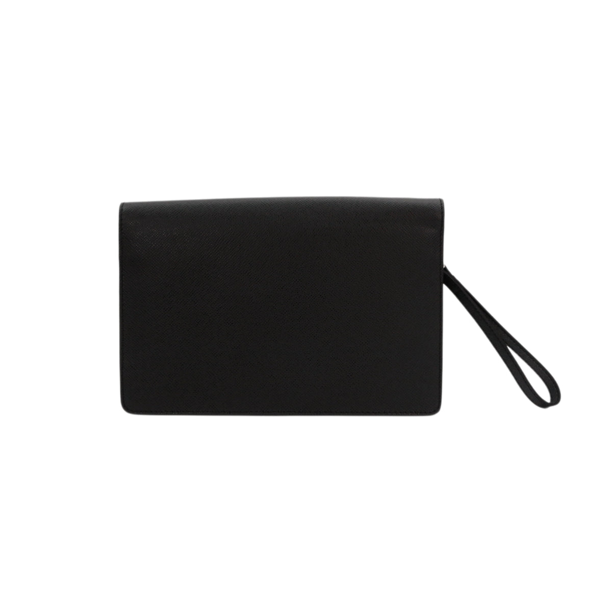 LOUIS VUITTON Black Taiga Leather S-Lock Clutch Bag M32592 [Used]