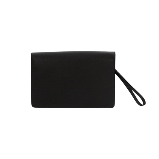 LOUIS VUITTON Black Taiga Leather S-Lock Clutch Bag M32592 [Used]