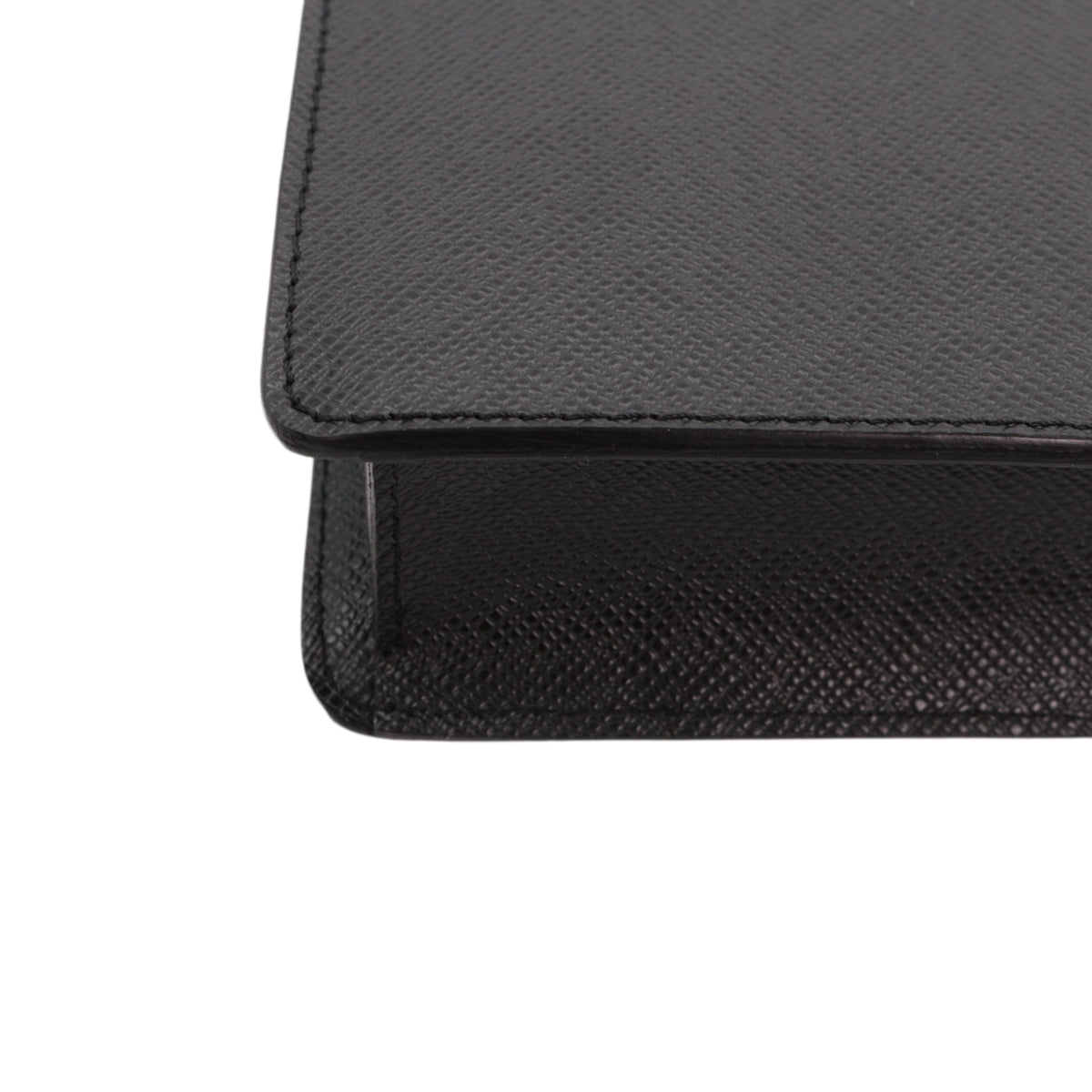LOUIS VUITTON Black Taiga Leather S-Lock Clutch Bag M32592 [Used]