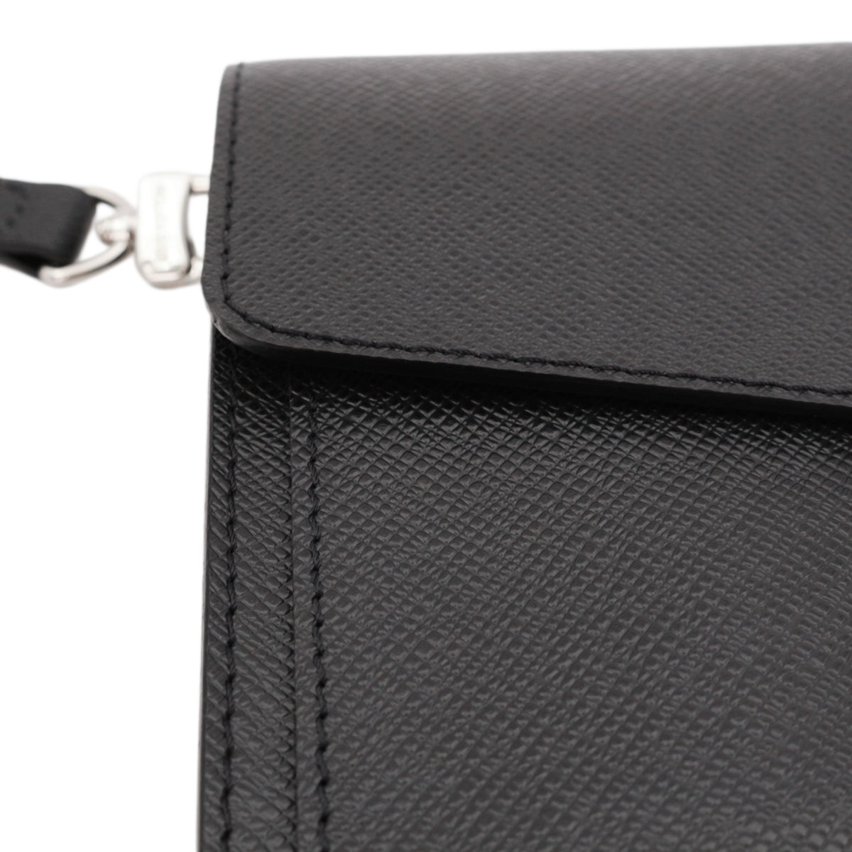 LOUIS VUITTON Black Taiga Leather S-Lock Clutch Bag M32592 [Used]