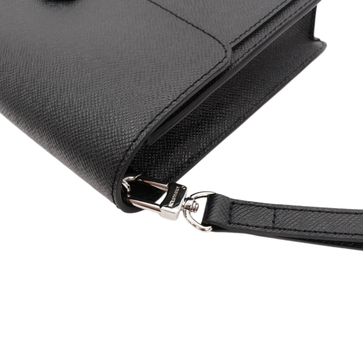 LOUIS VUITTON Black Taiga Leather S-Lock Clutch Bag M32592 [Used]