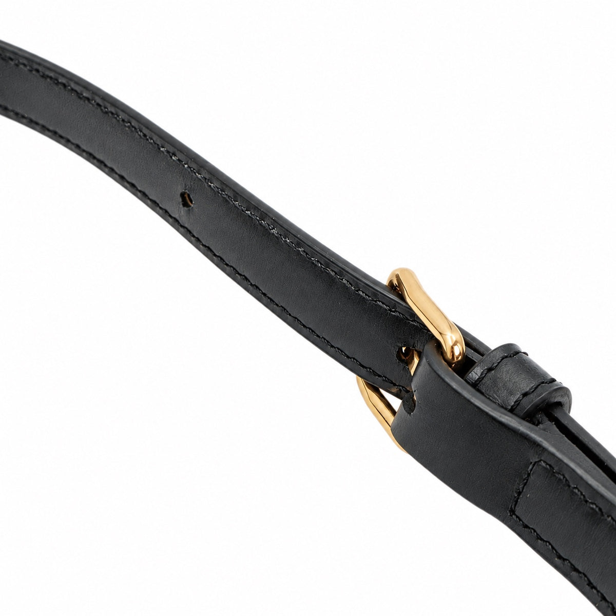 CELINE Black Shiny Calfskin Teen Triomphe Shoulder Bag [Used]