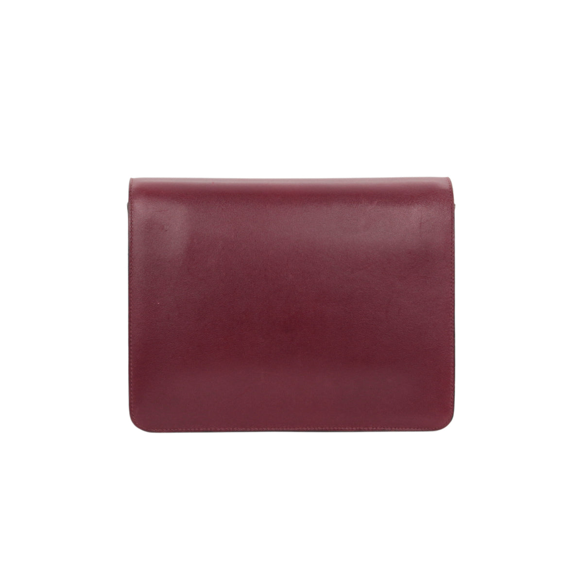 CHANEL Vintage Burgundy Box Calfskin Leather CC Chain Shoulder Bag [Used]