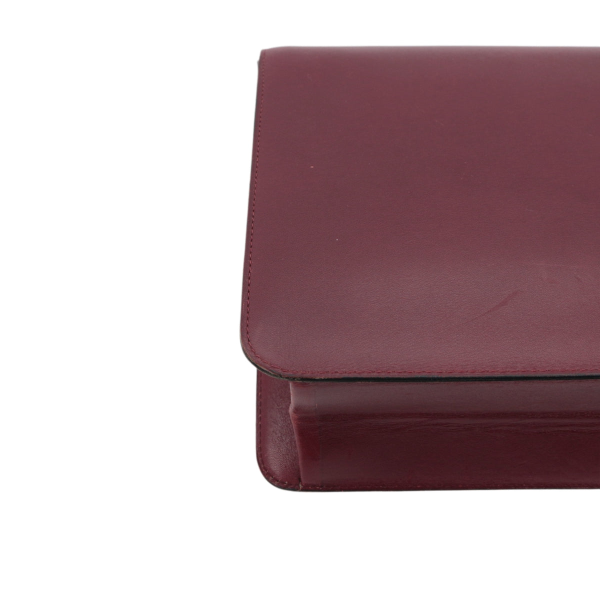 CHANEL Vintage Burgundy Box Calfskin Leather CC Chain Shoulder Bag [Used]