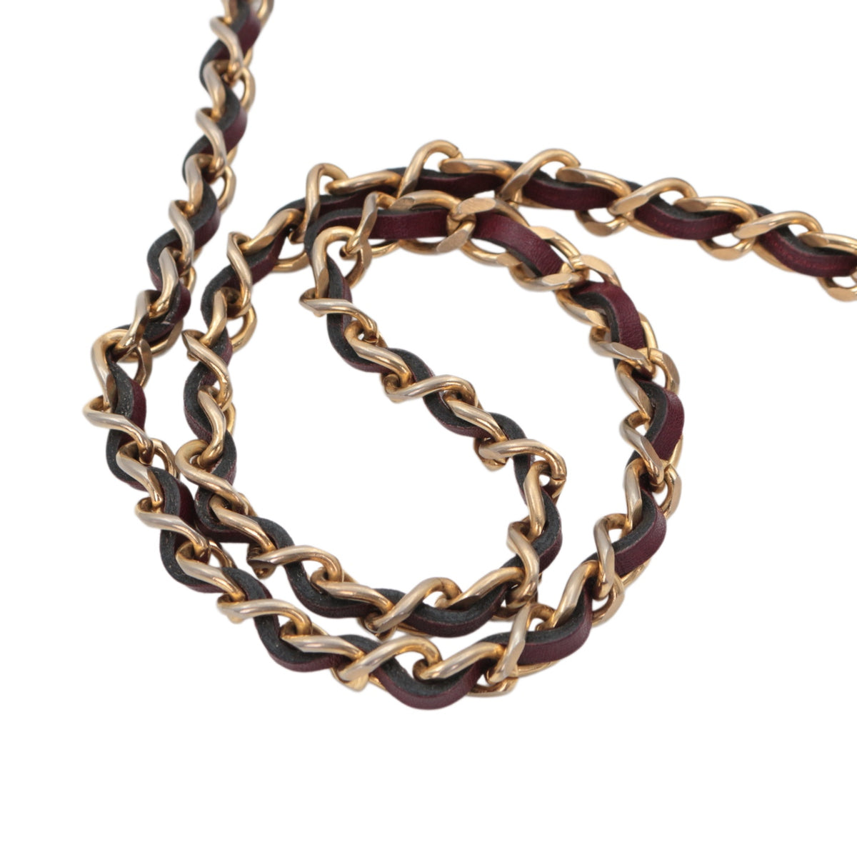 CHANEL Vintage Burgundy Box Calfskin Leather CC Chain Shoulder Bag [Used]