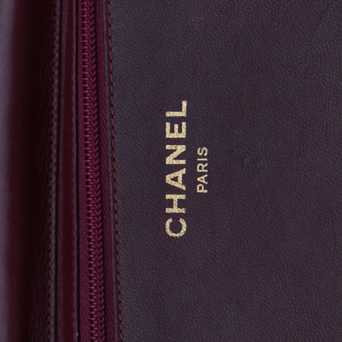 CHANEL Vintage Burgundy Box Calfskin Leather CC Chain Shoulder Bag [Used]