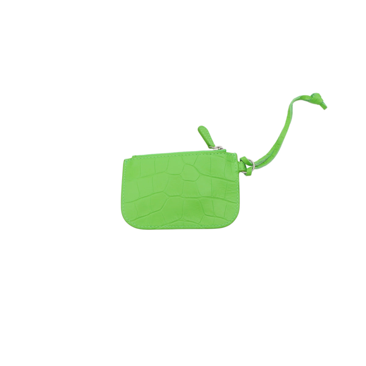 BALENCIAGA Acid Green Croc-Embossed Leather Le Cagole XS Shoulder Bag [Used]
