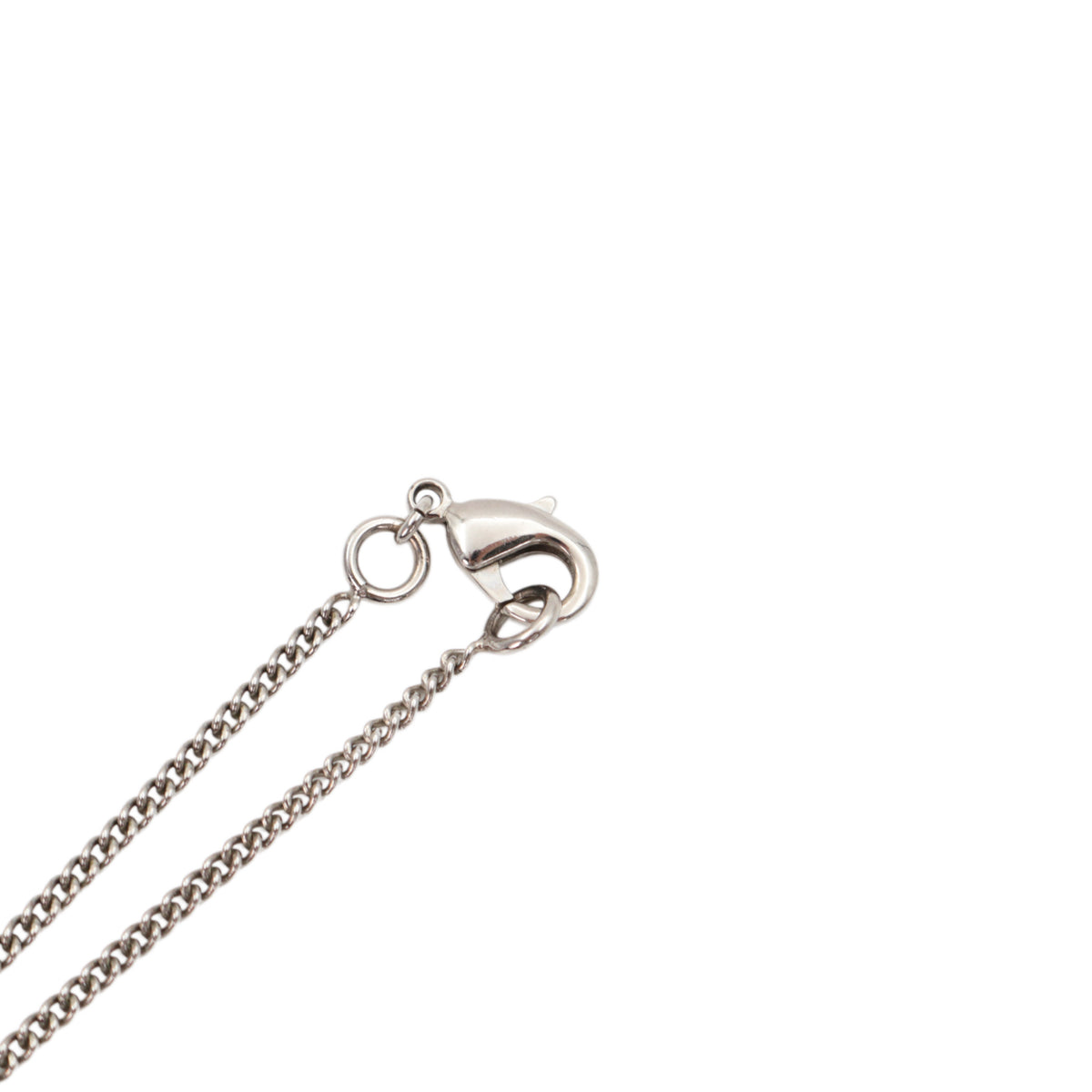 CHANEL Silver-Tone Crystal-Embellished CC Pendant Necklace B11V [Used]