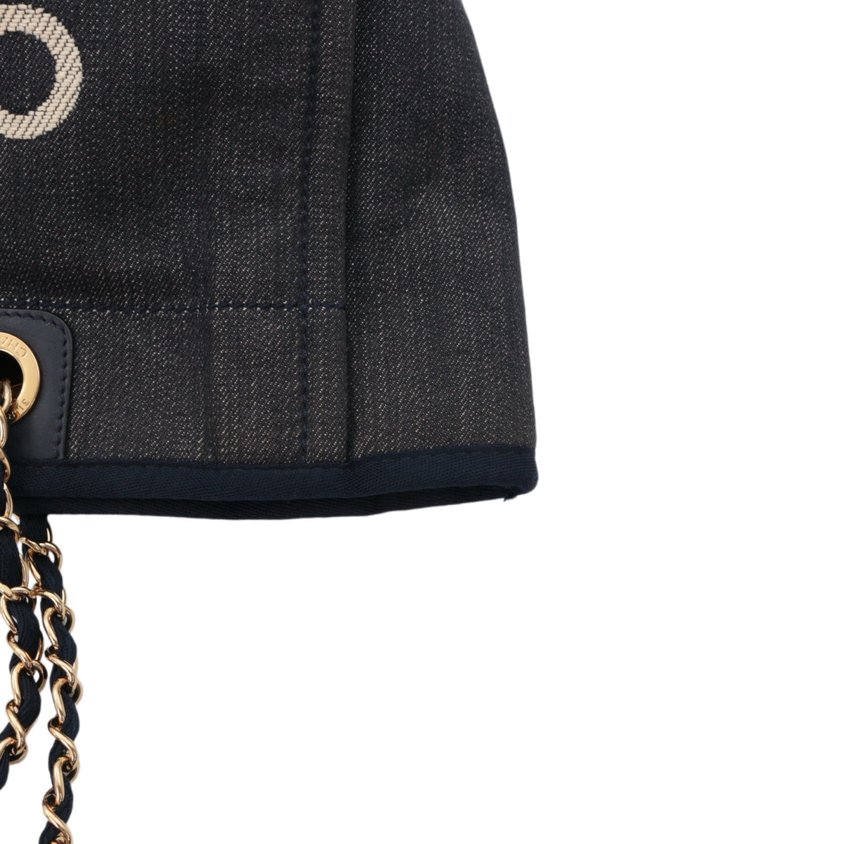 CHANEL Navy Blue Denim 31 Rue Cambon Logo Tote Bag [Used]