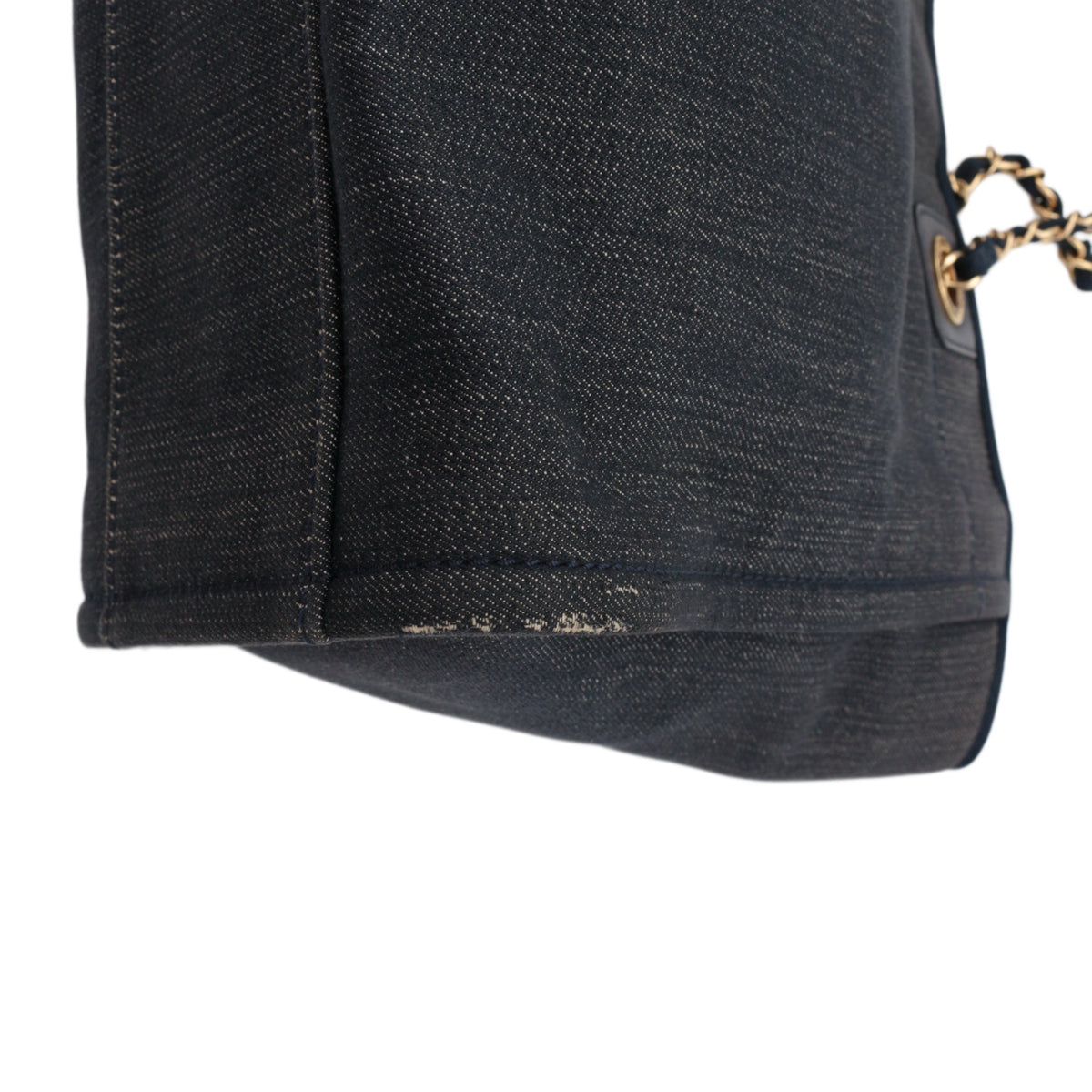 CHANEL Navy Blue Denim 31 Rue Cambon Logo Tote Bag [Used]