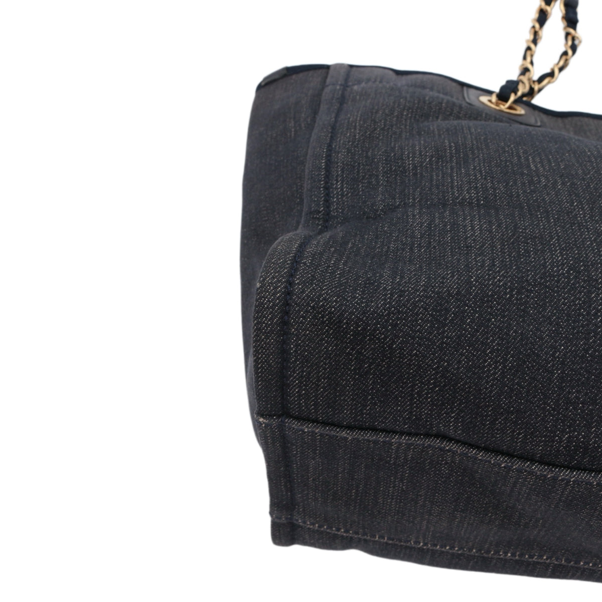 CHANEL Navy Blue Denim 31 Rue Cambon Logo Tote Bag [Used]
