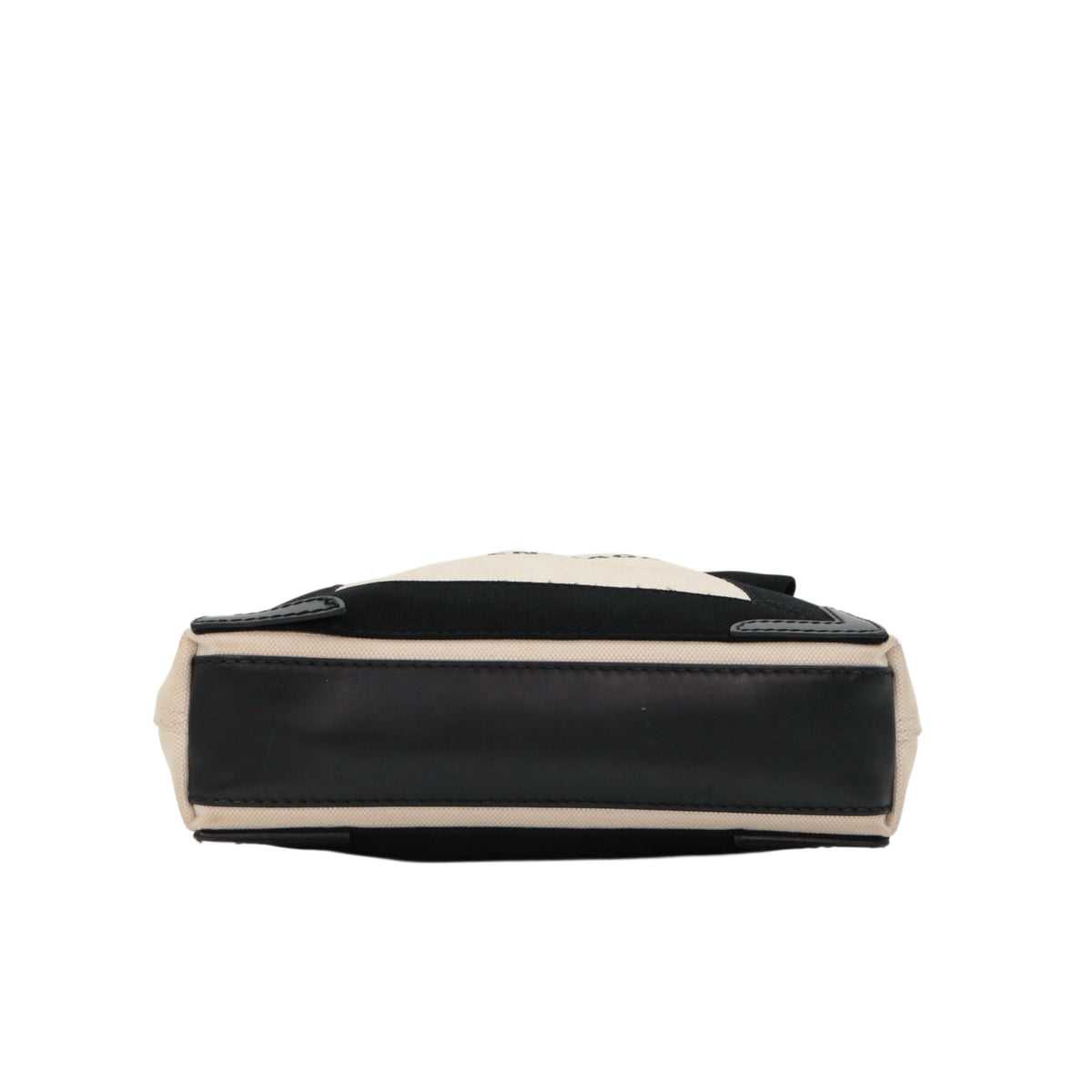BALENCIAGA Black & White Canvas Navy Cabas XS Tote Bag [Used]