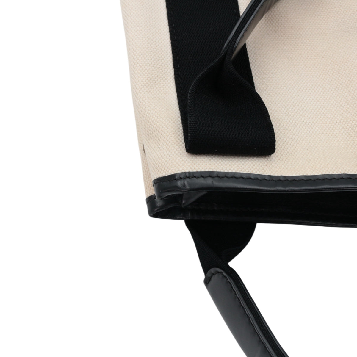 BALENCIAGA Black & White Canvas Navy Cabas XS Tote Bag [Used]