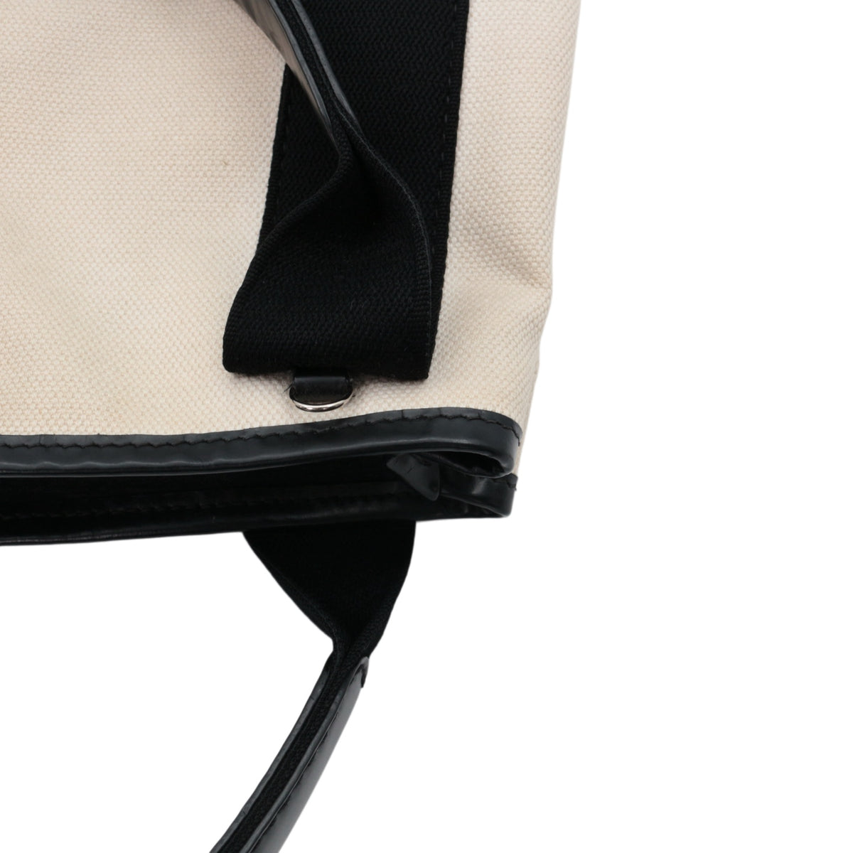 BALENCIAGA Black & White Canvas Navy Cabas XS Tote Bag [Used]