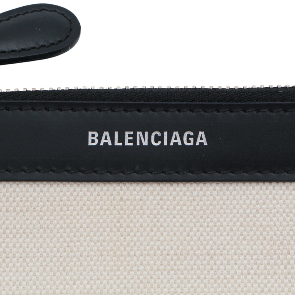 BALENCIAGA Black & White Canvas Navy Cabas XS Tote Bag [Used]