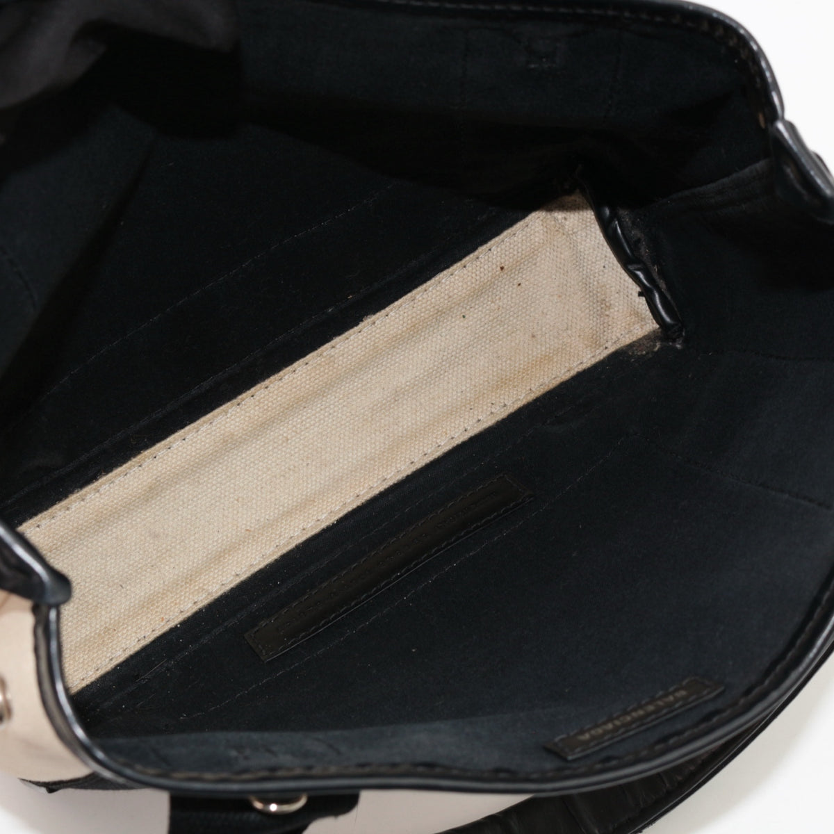 BALENCIAGA Black & White Canvas Navy Cabas XS Tote Bag [Used]