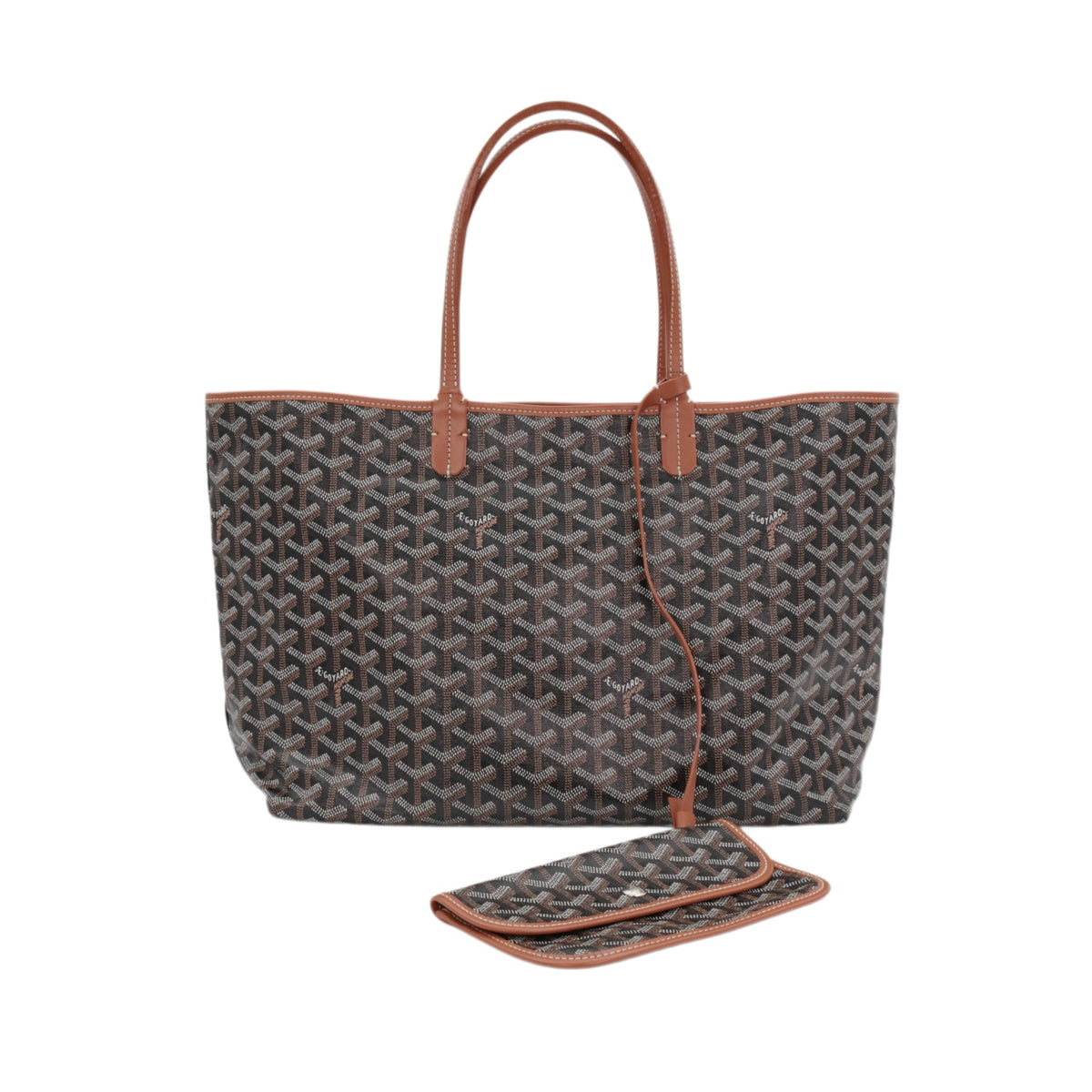 GOYARD Saint Louis PM Brown Goyardine Canvas Tote Bag [Used]