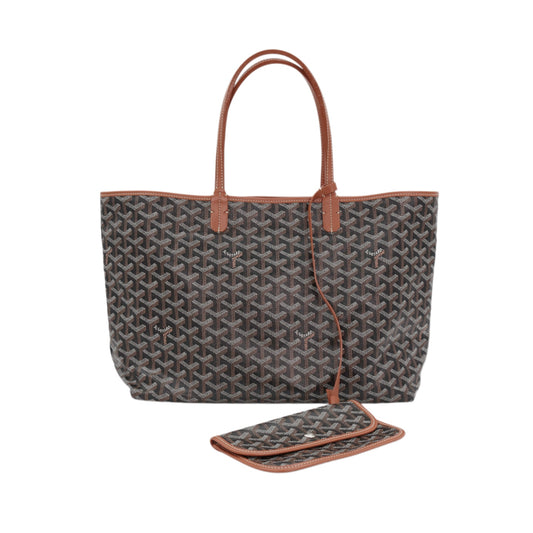 GOYARD Saint Louis PM Brown Goyardine Canvas Tote Bag [Used]