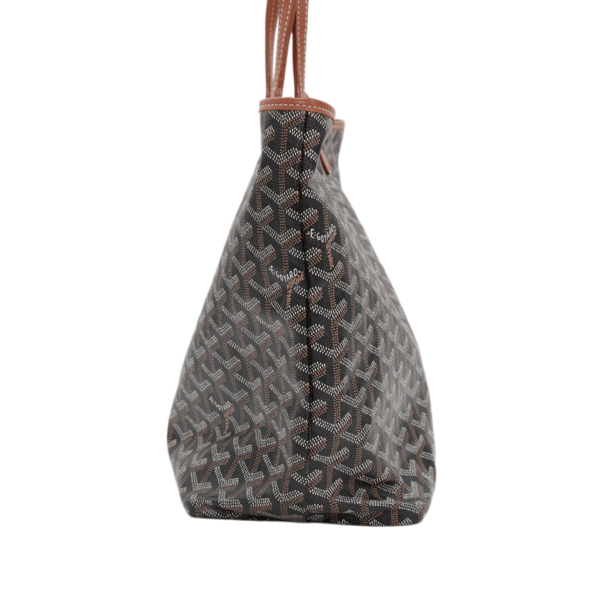 GOYARD Saint Louis PM Brown Goyardine Canvas Tote Bag [Used]