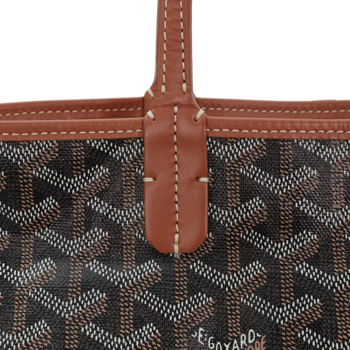 GOYARD Saint Louis PM Brown Goyardine Canvas Tote Bag [Used]