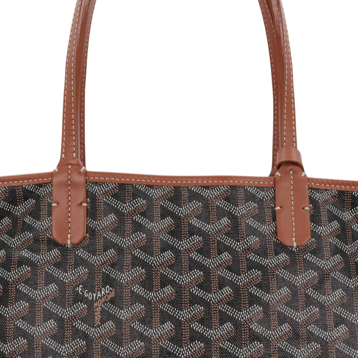 GOYARD Saint Louis PM Brown Goyardine Canvas Tote Bag [Used]