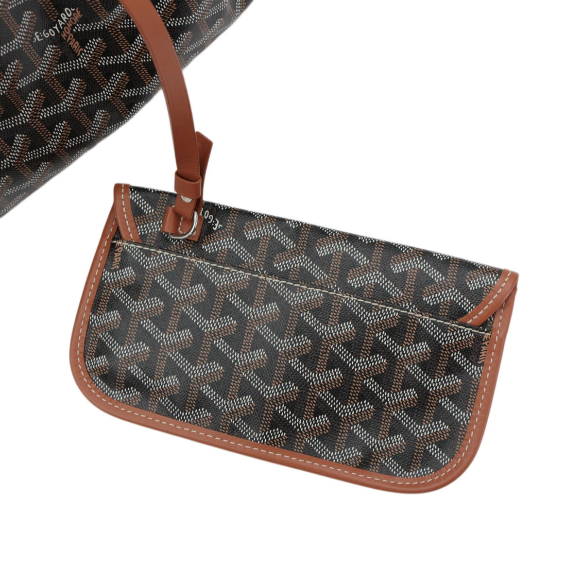 GOYARD Saint Louis PM Brown Goyardine Canvas Tote Bag [Used]