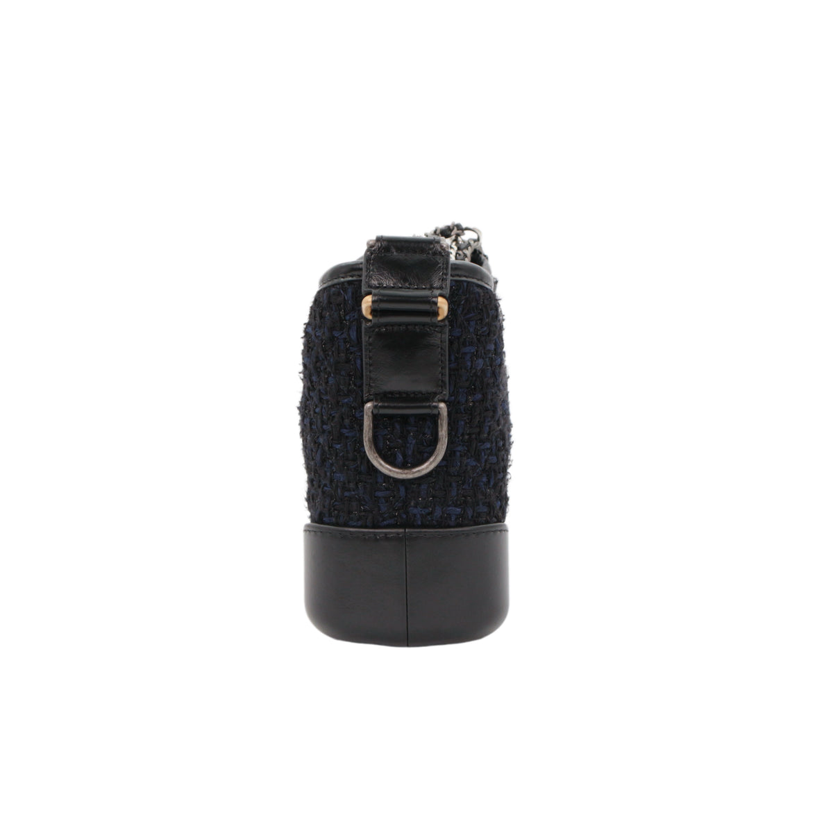CHANEL Navy Blue & Black Tweed Gabrielle Small Hobo Bag [Used]