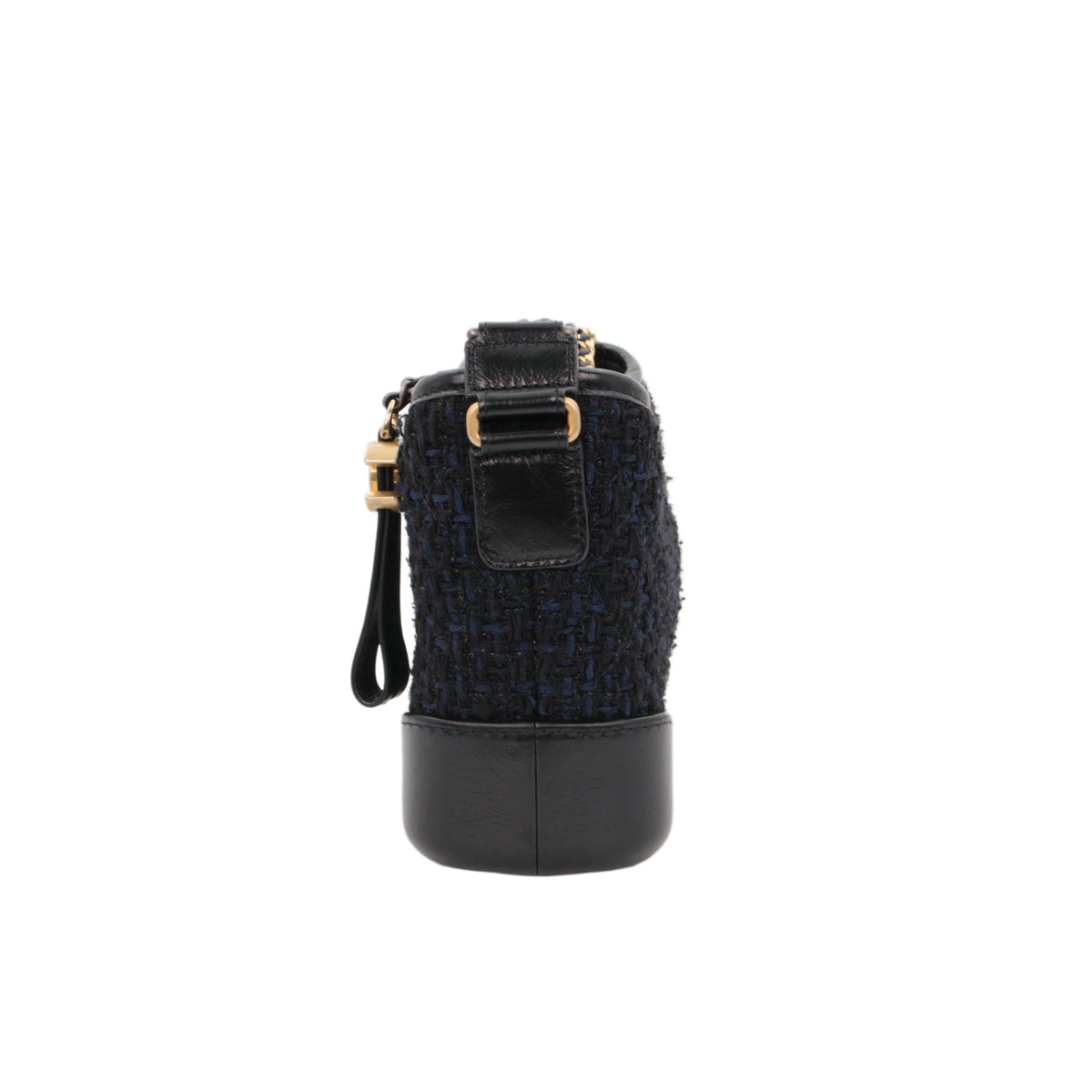 CHANEL Navy Blue & Black Tweed Gabrielle Small Hobo Bag [Used]