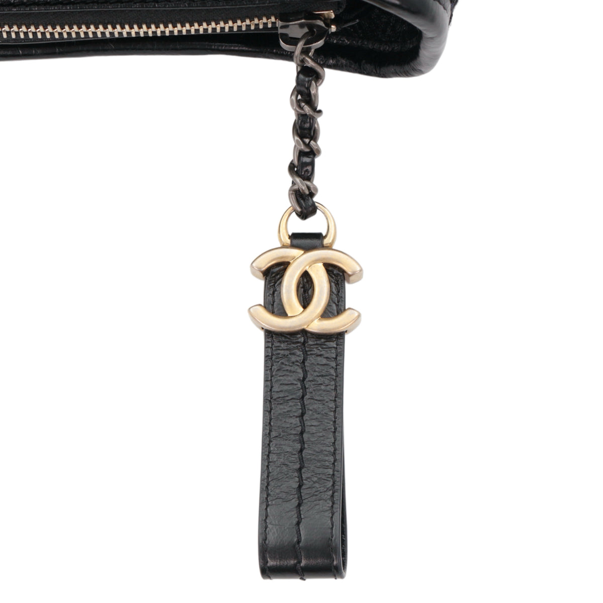 CHANEL Navy Blue & Black Tweed Gabrielle Small Hobo Bag [Used]