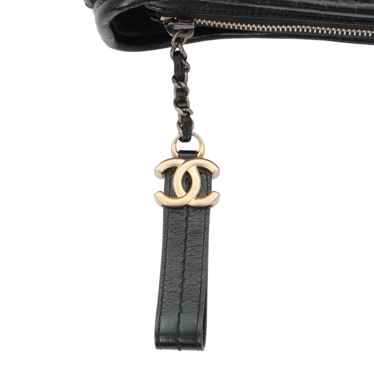 CHANEL Navy Blue & Black Tweed Gabrielle Small Hobo Bag [Used]