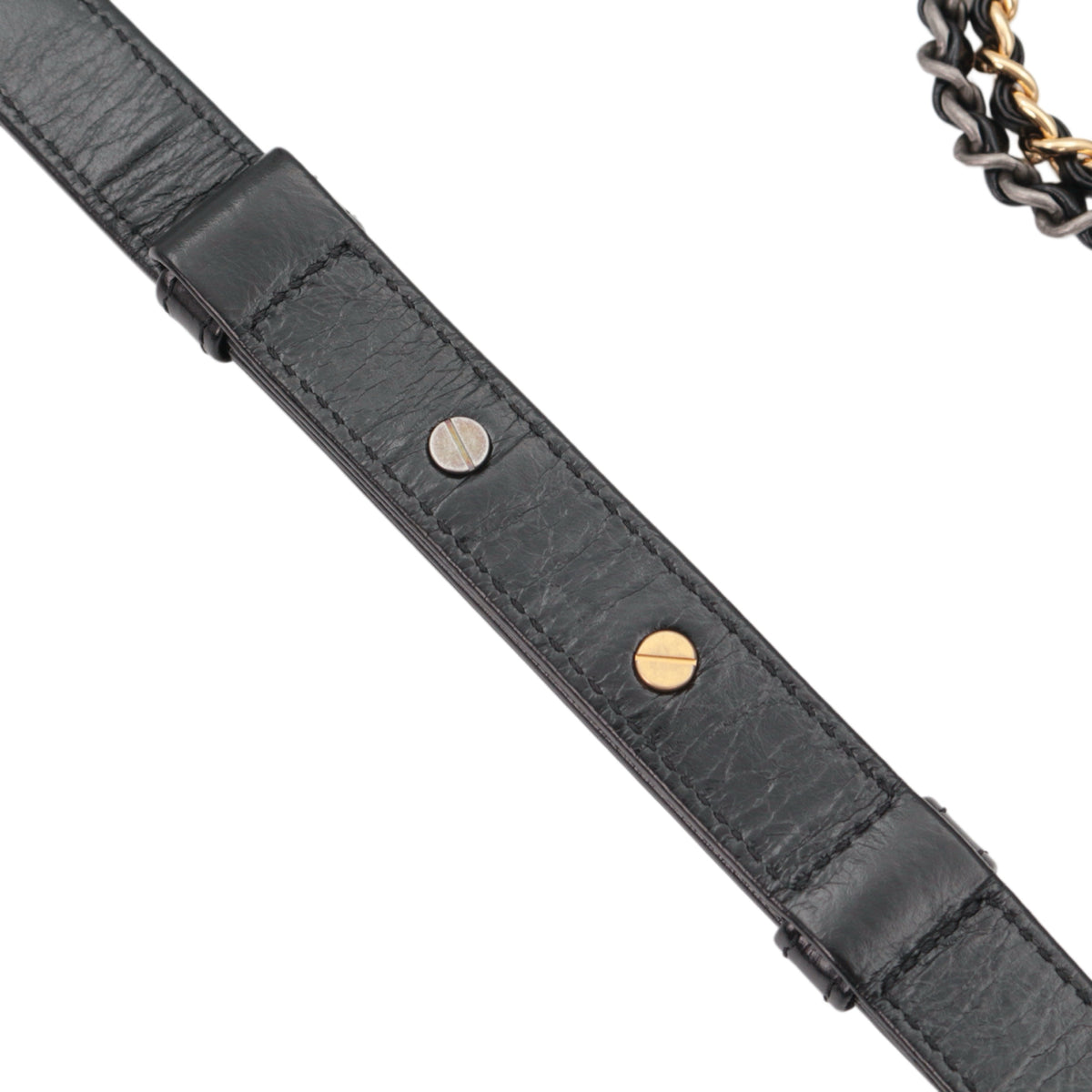 CHANEL Navy Blue & Black Tweed Gabrielle Small Hobo Bag [Used]