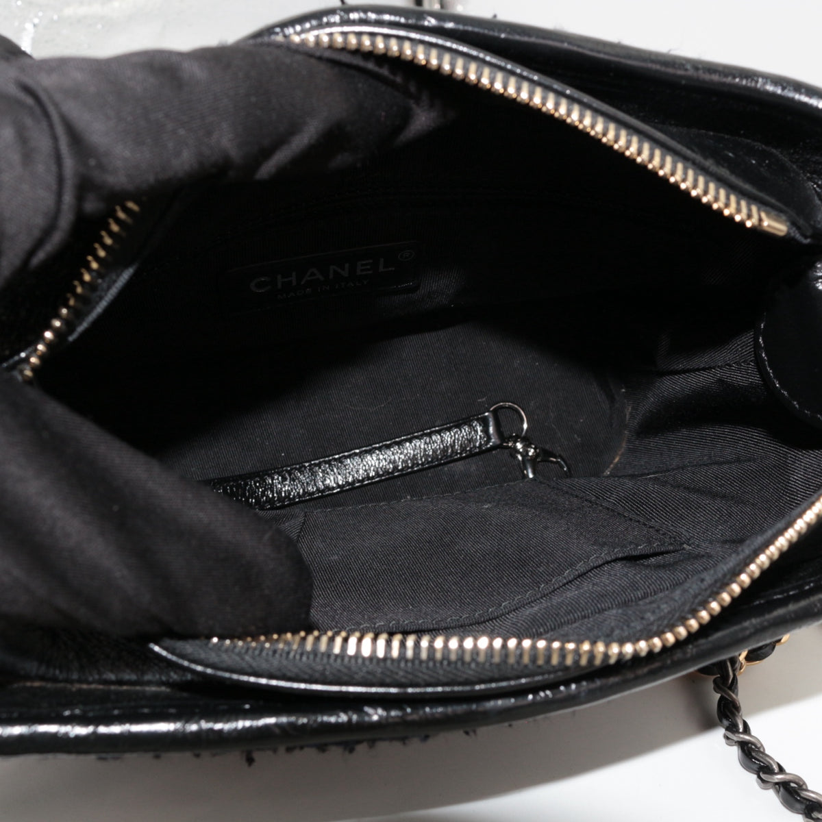 CHANEL Navy Blue & Black Tweed Gabrielle Small Hobo Bag [Used]